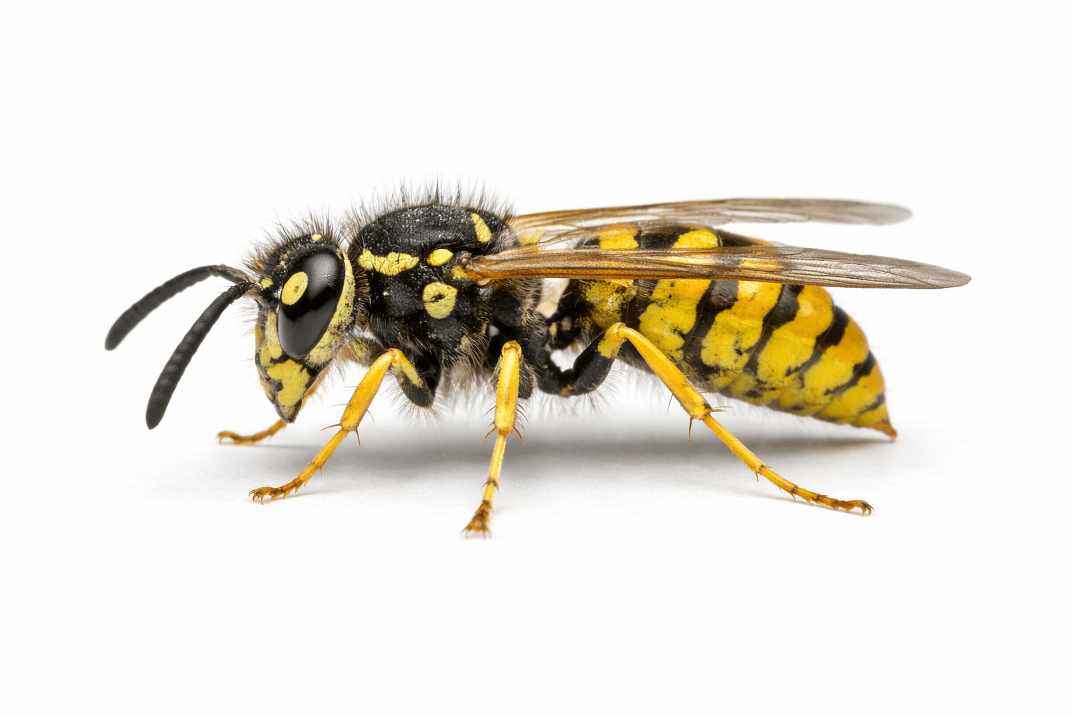 Common Alberta wasps specimen on white background